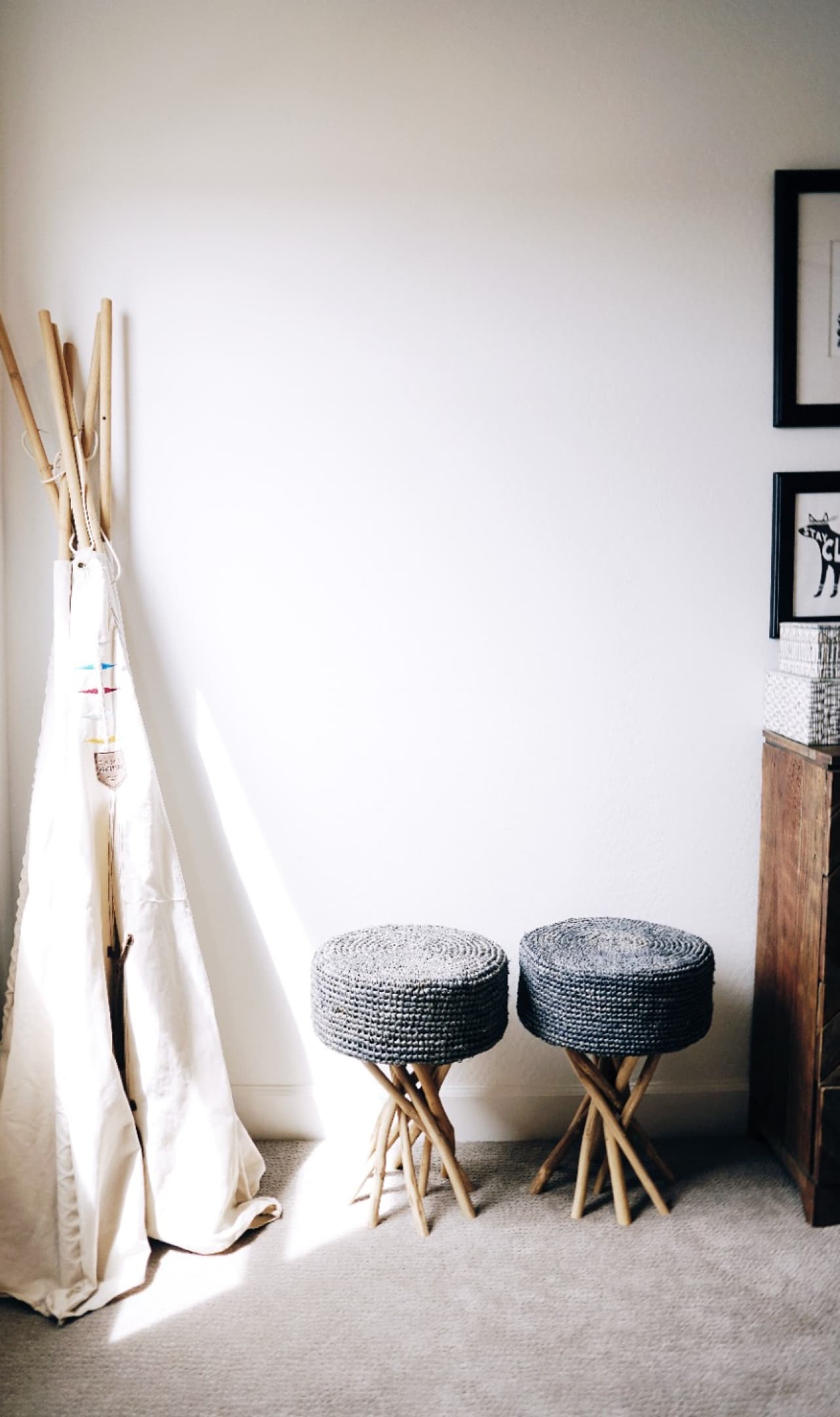 Stools in a room